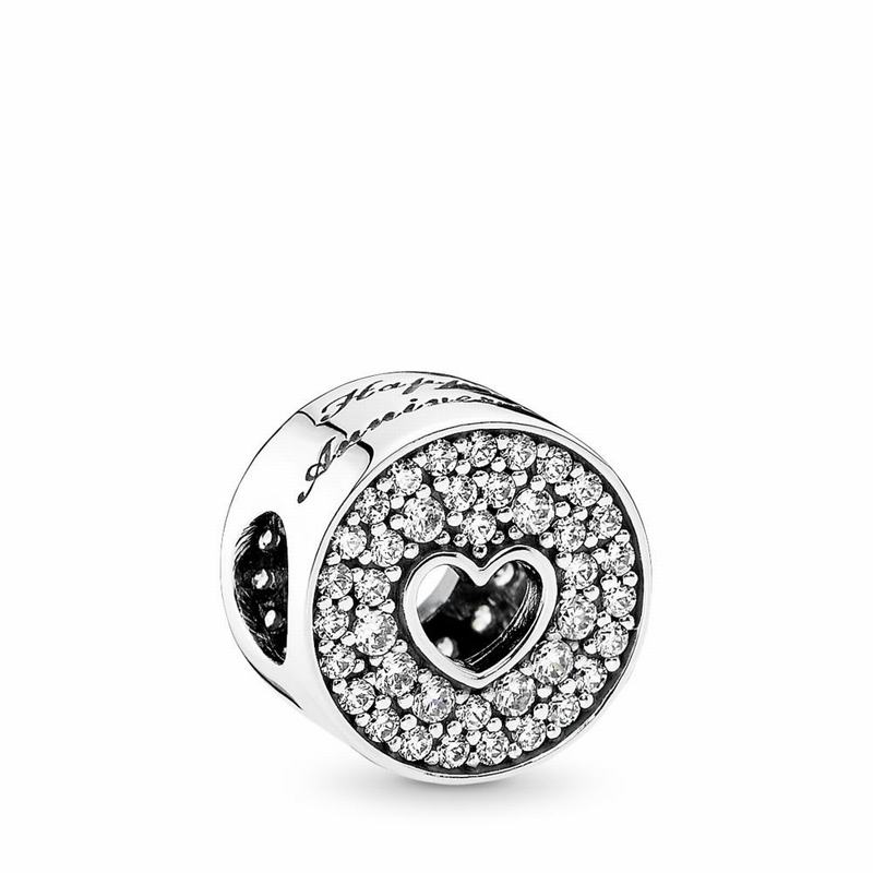 Pandora Anniversary Celebration Charm Ireland - Sterling Silver/Cubic Zirconia - 613578QEI